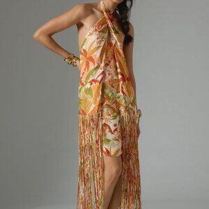 Farm Rio Fringed Halter Dress